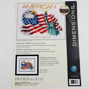Dimensions American Patriot Counted Cross Stitch Kit 70-35363 Eagle Flag Open